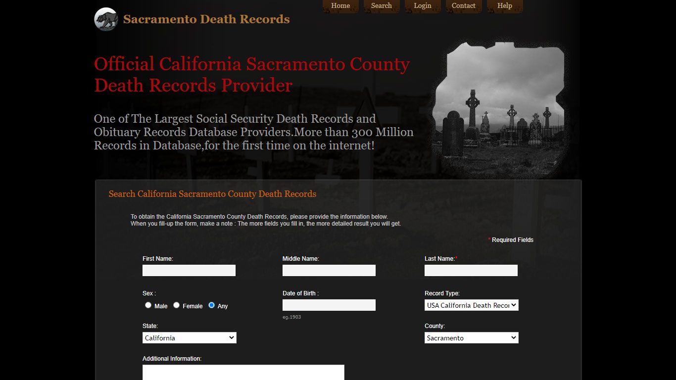 Sacramento County Death Records. Public Records ...