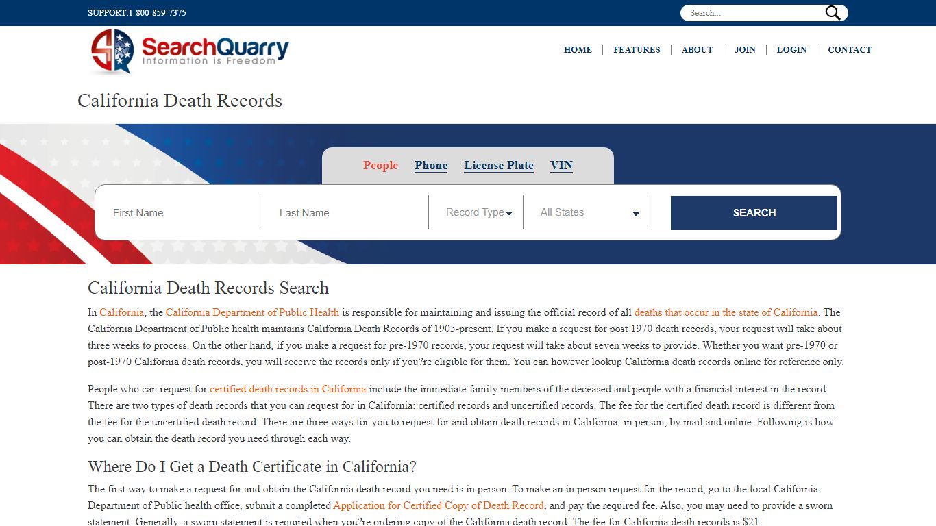 California Death Records | Enter a Name to View Death ...